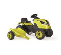 Smoby - Tracteur Farmer XL Vert + Remorque - Tracteur à Pédales Enfant - Siège Ajustable - Volant avec Klaxon - Capot Ouvrable - A Partir de 3 Ans - Fabrication Française