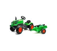 Tracteur A Pédales X Tractor Vert Avec Capot Ouvrant Et Remorque Inclus - Falk - Pour Enfants De 2 A 5 Ans