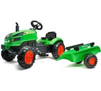 Tracteur a pédales X Tractor vert avec capot ouvrant et remorque inclus - FALK - Pour enfants de 2 a 5 ans