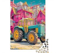 Tracteur à Vibrant City Puzzle À 1000 Morceaux Papier Épais Fantaisie Illustration Urbaine Puzzle Familial Parents-Enfants Activité Lien Familial Compatible Plateau Loisirs Maison 38x26cm/1000pcs