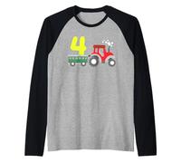Tracteur agricole 4e Anniversaire 4 Quatre Ans Tout-Petits garçons Enfants Manche Raglan