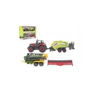 Tracteur agricole avec accessoires 4 pièces mélange métal/plastique espèces