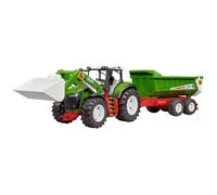 Bruder Tracteur jouet Roadmax 03452 - chargeur frontal et remorque basculante - dès 2 ans