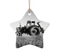 Tracteur agricole imprimé tranquille accessoires festifs ornement en céramique, pendentif en forme d'étoile en forme de cœur pour décoration de Noël