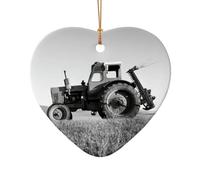 Tracteur agricole imprimé tranquille accessoires festifs ornement en céramique, pendentif en forme d'étoile en forme de cœur pour décoration de Noël
