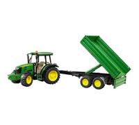 Bruder Tracteur jouet John Deere 5115M avec remorque et pelle Échelle 1:16 Vert