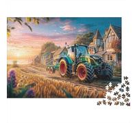 Tracteur Agricole Puzzle 1000 Pièces Puzzle pour Adultes Paysage Champêtre Jeu de Puzzle 1000 Pièces Détente Décoration 38x26cm/1000pcs