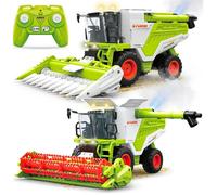 Tracteur Agricole Télécommandé - PRUMYA - Moissonneuse-Batteuse - Effets Sonores - Pulvérisation - 6 Canaux