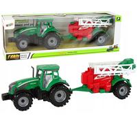 Tracteur agricole vert avec pulvérisateur rouge et vert Fricative Drive