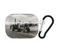 Tracteur agriculture Tranquil Coque rigide pour Airpod Pro Coque de protection complète contre les chutes avec porte-clés Compatible avec AirPod Pro 2e/1ère génération, LED avant visible, blanc