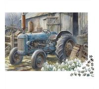 Tracteur Ancien Maison Rurale Puzzle 1000 Pièces Puzzle pour Adultes Papier Relaxation Décoration Maison Famille 38x26cm/1000pcs