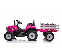 Tracteur ATAA Ceres avec remorque - Rose - Tracteur électrique pour Enfants avec télécommande et Batterie 12v