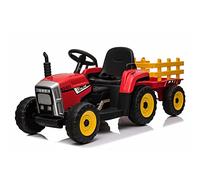 Tracteur ATAA Ceres avec remorque - Rouge - Tracteur électrique pour Enfants avec télécommande pour Parents et Batterie 12v