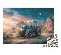 Tracteur au crépuscule 1000 Piece Sturdy Paper Board Fantaisie Rurale Jigsaw Puzzles for Teens Digital Detox Home Decor Recycled Cardboard Limited Edition 38x26cm/1000pcs