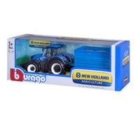 Bburago-1/32 Collection Ferme-Tracteur T7.315 New Holland avec Benne Voiture, 44067, Bleu