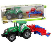 Tracteur avec charrue à friction rouge