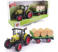Tracteur avec remorque de balles de foin son et lumière