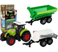 Tracteur avec remorque et camion-citerne