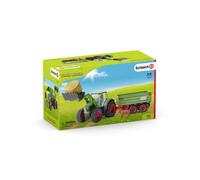 Tracteur avec Remorque - SCHLEICH - Farm World - Chargeur frontal - Figurine peinte à la main