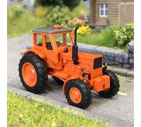 Tracteur, Belarus MTS-52, charrue à 2 socs, orange - BUSCH 51361 - HO 1/87