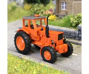 Tracteur, Belarus MTS-52, charrue à 2 socs, orange - BUSCH 51361 - HO 1/87