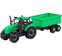 Tracteur Cavallino avec remorque à benne basculante vert, échelle 1:32
