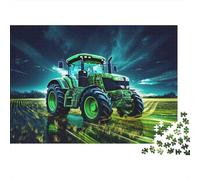 Tracteur Champ Agricole Puzzle 1000 Pièces pour Adultes Papier Nuit Paysage Jeu de Puzzle 1000 Pièces Famille Détente 38x26cm/1000pcs