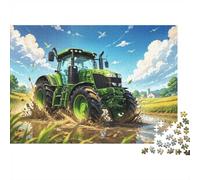 Tracteur Champ Ciel Puzzle, 1000 Pièces Jeu Intérieur Adulte | 70x50cm Carton, Exercice Cérébral, Ajustement Précis, Amateurs D'art, Réduction Du Stress