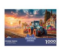 Tracteur Champ d'arautage Puzzle Adulte 1000 Pièces Paysage Rural Coucher de Soleil De Qualité Supérieure : Maîtrisez Le Défi du Puzzle Difficile - pour Un Large Panel Dès 14 Ans 38x26cm/1000pcs