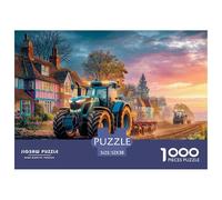 Tracteur Champ d'arautage Puzzle Adulte 1000 Pièces Paysage Rural Coucher de Soleil L'Excellence : Le Vrai Défi du Puzzle - L'Idéal Cadeau pour Adultes Et pour La Famille (14+) 52x38cm/1000pcs