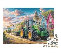 Tracteur chargé de Foin 1000 Pièces Puzzle Premium Style de scène Rurale et Paysanne Coffret Puzzle Carton Solide - Ultra Dur pour Couples, Top Noté, Cadeau Noël Parfait pour Tout Le 70x50cm/1000pcs
