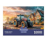 Tracteur dans la scène Rurale Pièces Découpées Précisément Modern Farm Tech Style Idéal pour Réduire Le Stress, La Calme Mentale Et Profiter De Moments De Loisir 52x38cm/1000pcs
