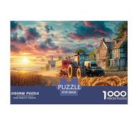 Tracteur dans Le Champ Puzzle Mythique pour Adultes Scène de Coucher de Soleil Rural avec 1000 Jeux de difficulté avancée, « Presque Impossible » pour Femmes et Hommes - Ces Puzzles mythiques