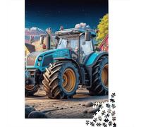 Tracteur dans Le Village 1000 Morceaux Papier Écologique Scène Rurale de Fantaisie Casse-tête Entraînement Cérébral Divertissement Weekend Domicile Facile Nettoyer Loisirs 52x38cm/1000pcs