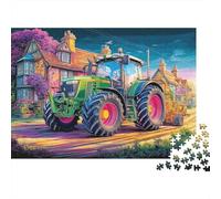 Tracteur dans Le Village 1000 Pièces Puzzle Premium Style d'art numérique vibrante Puzzle Adultes Carton Recyclé - Hit Familles, Cerveau, Cadeau Anniversaire Bureau 70x50cm/1000pcs