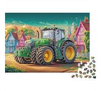 Tracteur dans Le Village Puzzle 1000 Pièces À Monter Adolescents Scène de Ferme en Dessin animé Cadeau No?l Développement Cognitif Garantie Pièce Manquante Papier Haute Qualité 38x26cm/1000pcs