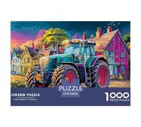 Tracteur dans Le Village Puzzle Adulte 1000 Pièces Scène Rurale colorée De Qualité Supérieure : Maîtrisez Le Défi du Puzzle Difficile - pour Un Large Panel Dès 14 Ans 38x26cm/1000pcs