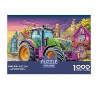 Tracteur dans Le Village Puzzle Adulte 1000 Pièces Scène Rurale colorée De Qualité Supérieure - Un Challenge Éducatif pour Tous Les Profils (Homme, Femme, À Partir De 14 Ans) 38x26cm/1000pcs