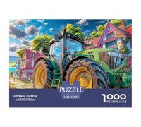 Tracteur dans Le Village Structure Durable Colorful Cartoon Style Activité De Loisir Idéale, Adaptée pour Améliorer Les Capacités De Résolution De Problèmes 52x38cm/1000pcs