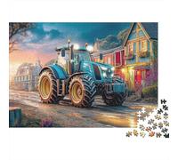 Tracteur dans Une Rue de Village - Puzzle de 1000 pièces - Scène de Ferme Rurale - Jeu éducatif pour Adultes - Décoration élégante - Défi - Cadeau d'anniversaire - 70 x 50 cm