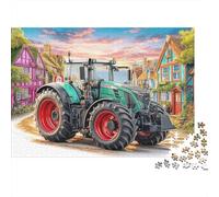 Tracteur dans Village 1000 Piece Sturdy Paper Board Illus paysag rur Jigsaw Puzzles for Teens Digital Detox Home Decor Recycled Cardboard Anti-Glare 52x38cm/1000pcs