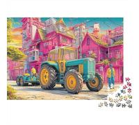 Tracteur dans Ville vibrante 1000 Piece Precise Interlocking Illus urb fantas Jigsaw for Teens Digital Detox Frameable Puzzle Stay at Home Fun Limited Edition 38x26cm/1000pcs