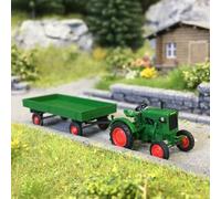 Tracteur, Deuzt F1M 414, avec remorque agricole - BUSCH 54102 - HO 1/87