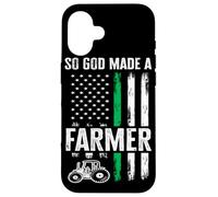 Tracteur Drapeau américain Patriotique So God Made A Farmer Coque pour iPhone 16