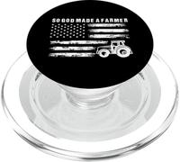 Tracteur Drapeau américain rétro So God Made A Farmer PopSockets PopGrip pour MagSafe
