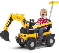 Tracteur électrique avec Barre coulissante, Pelleteuse, 12 V, pour Enfant, avec lumière LED, système Musical, Protection complète à 360 °, avec Phare, pour Enfant à partir de 18 m
