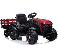 Tracteur électrique BDM0925 avec remorque, roues EVA, lecteur MP3 rouge