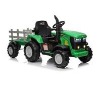 Tracteur Électrique Enfant 12V 6 Roues avec Remorque Amovible, Double Moteur 35W, Télécommande Parentale 2.4G, 3 Vitesses, Phares LED, Musique Bluetooth/MP3/USB, pour Enfants 3-8 Ans