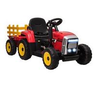 Tracteur électrique enfant avec remorque - effets sonores lumineux - télécommande - 3-6 Km/h - rouge Rouge G