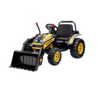 Tracteur électrique enfant - tractopelle enfants 6V - V. max. 2,5 Km/h - effets lumineux sonores - pelle manuelle - métal PP noir